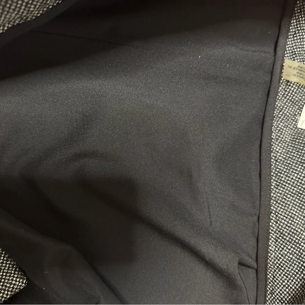 DKNY Gray Wool-Blend Herringbone Dress Pants | Size 16 | Wide Leg | Lined - Picture 9 of 9